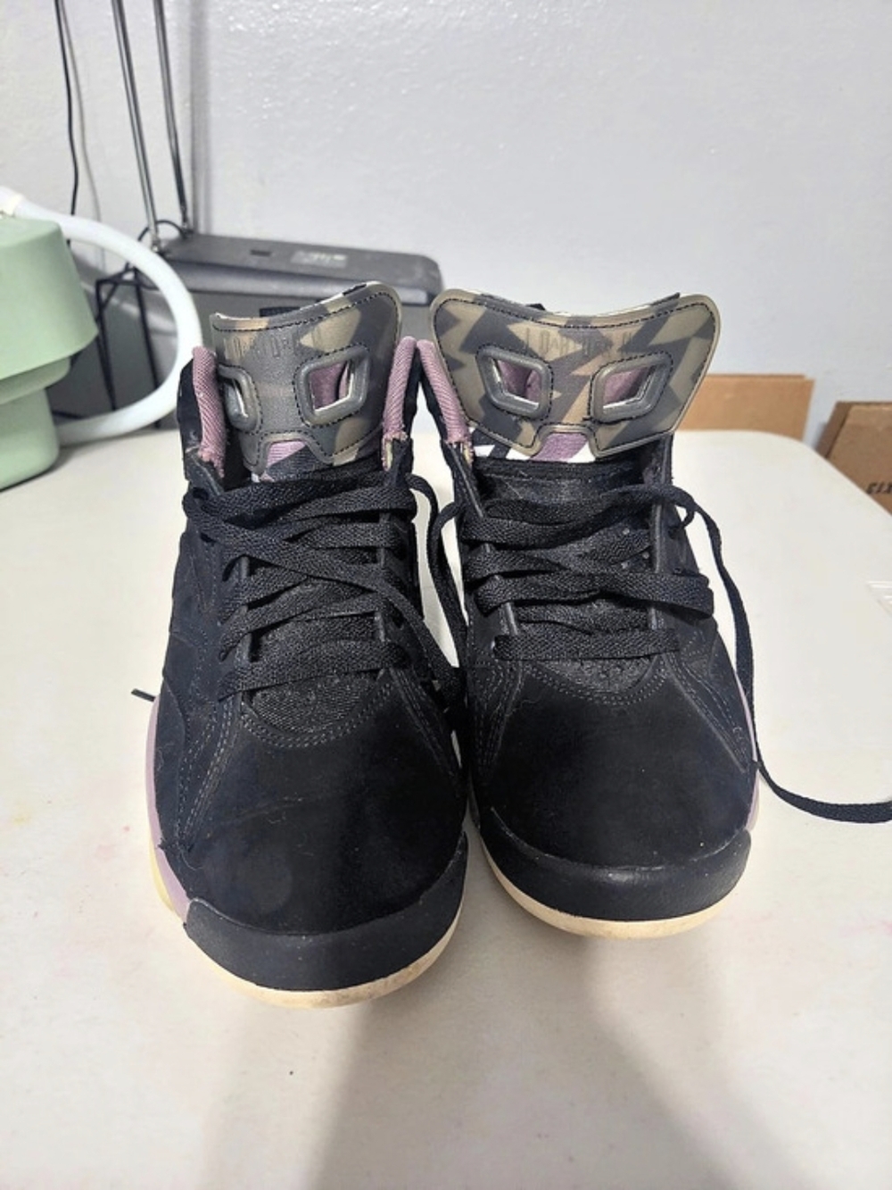 Nike Air Jordan 6 High Top Sneakers in Black & Purple